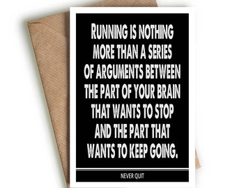 running greeting card gift birthday friend marathon jogging keep fit motivation present