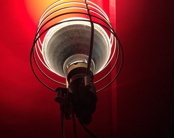 Vintage Trouble or Task Lamp / Mid Century Spot Light / Vintage Clip / Cage Light / Industrial Lighting / Mid Century Lighting