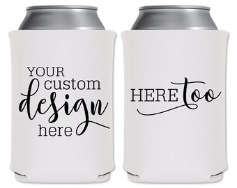 Wedding Can Coolers Beverage Insulators Personalized Wedding Favors | Custom Design | Customized Beer Holders/Can Holders | READ DESCRIPTION