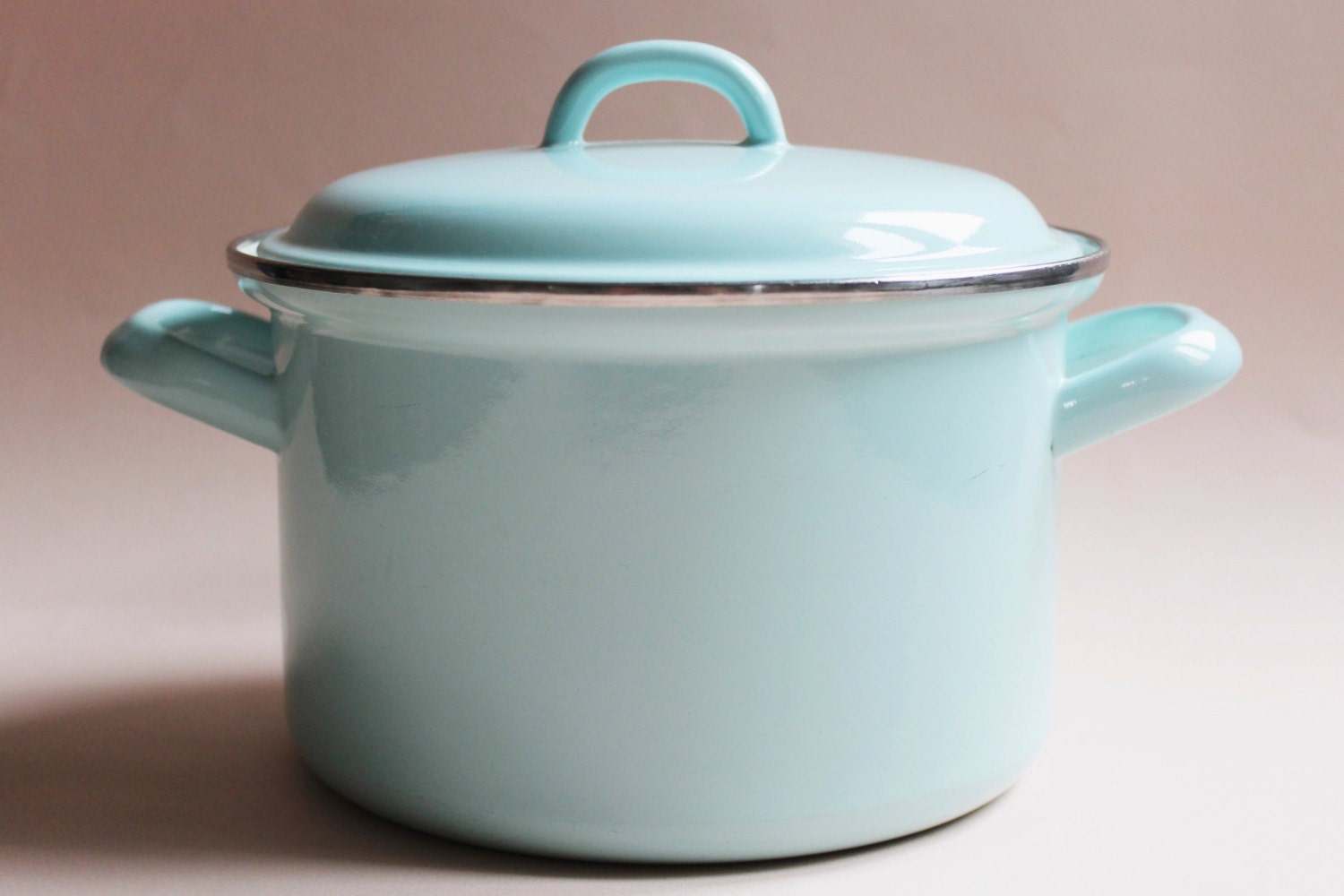 Enamel Cooking Pot Vintage Enamel Pan Pastel Blue