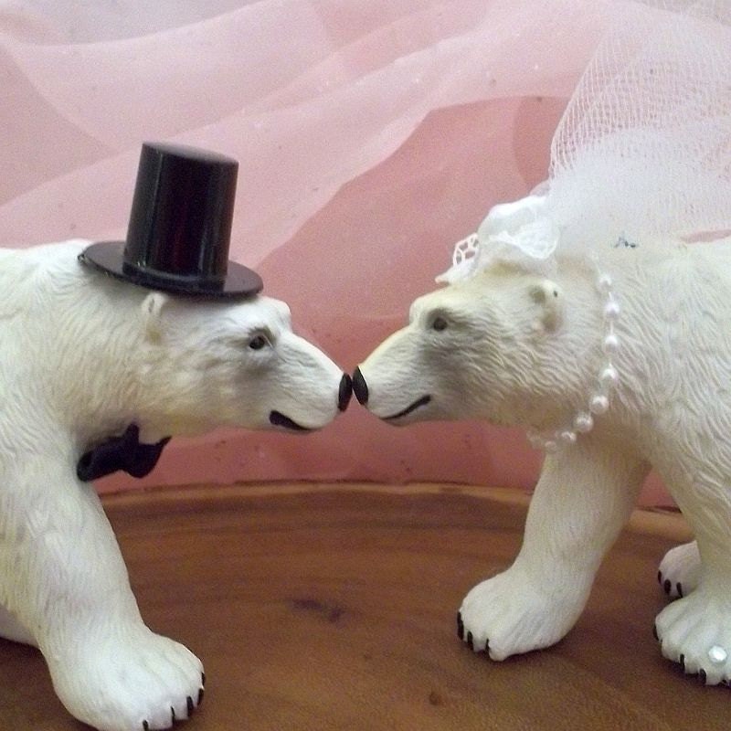 Polar Bear Wedding Cake Topper BearCake Topper Winter