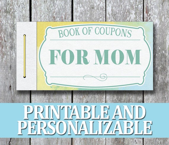 Mom Printable Coupon Book Printable Mothers Day Present DIY
