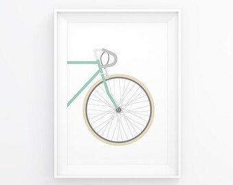 Bike Decorations, Cycling Poster, Travel Art, Gifts For Cyclists, Bicycle Art, Bicycle Gift, Bicycle Wall Art, Traveler Gift, Bike Decal