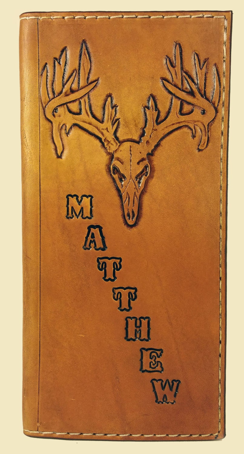 leather journal Oilfield tally book by BrassAnvilLeather on Etsy