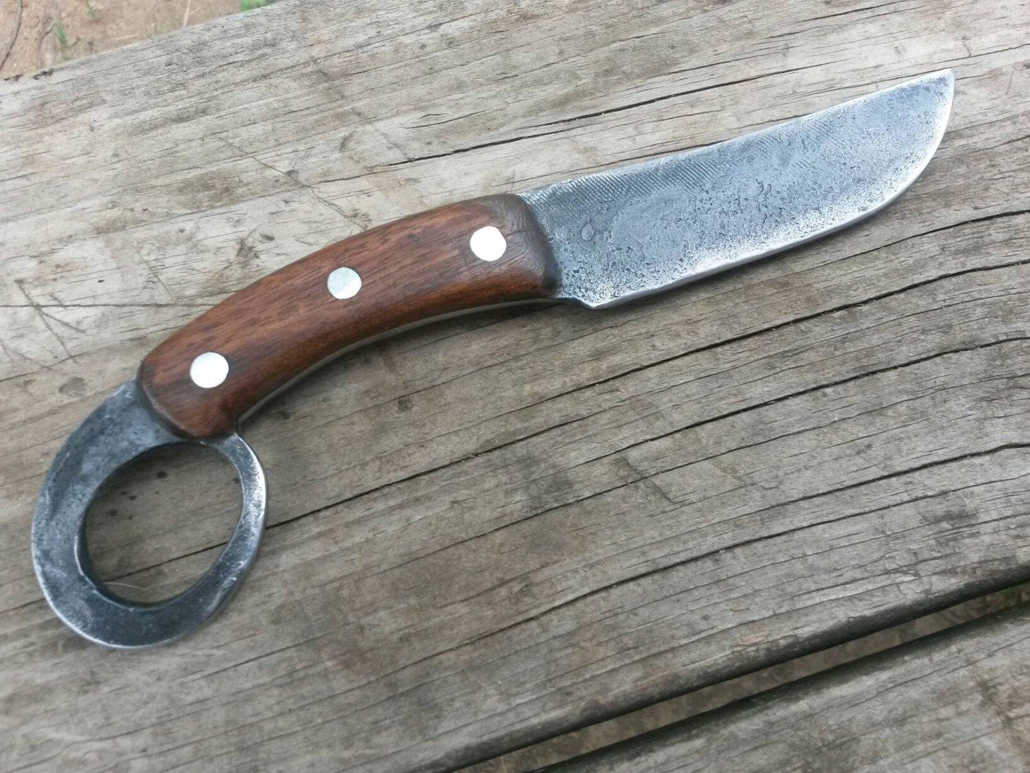 Hand knife with finger loop. by on Etsy