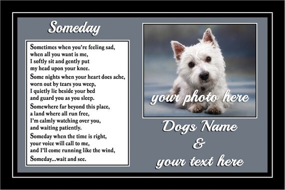 Personalised Pet Dog Photo Memorial Gift Mounted Poem 9