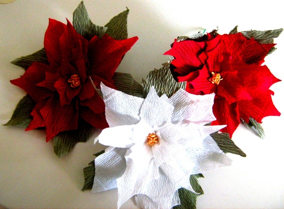 items similar to crepe paper giant poinsettia red white items similar to crepe paper giant poinsettia red white