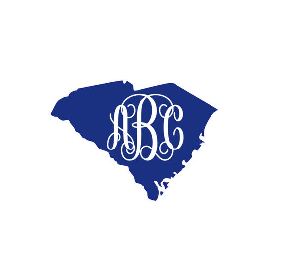 South Carolina Monogram Vinyl Decal by JustSwankyEnough on Etsy