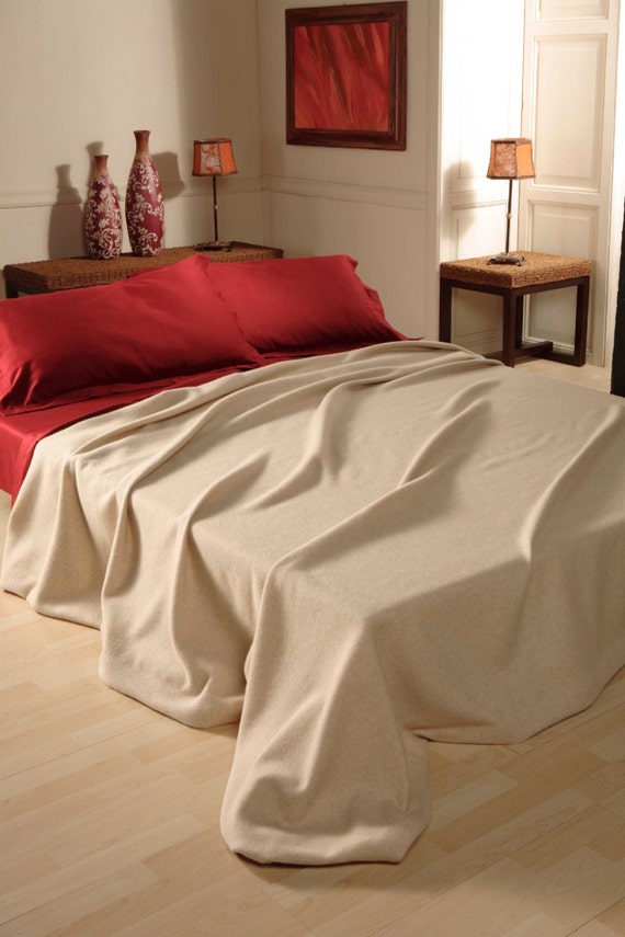 Queen Size CASHMERE BLANKET Bed For Winter Debby Natural