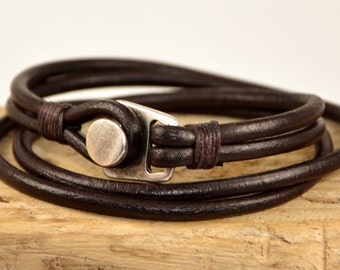 mens leather bracelet – Etsy