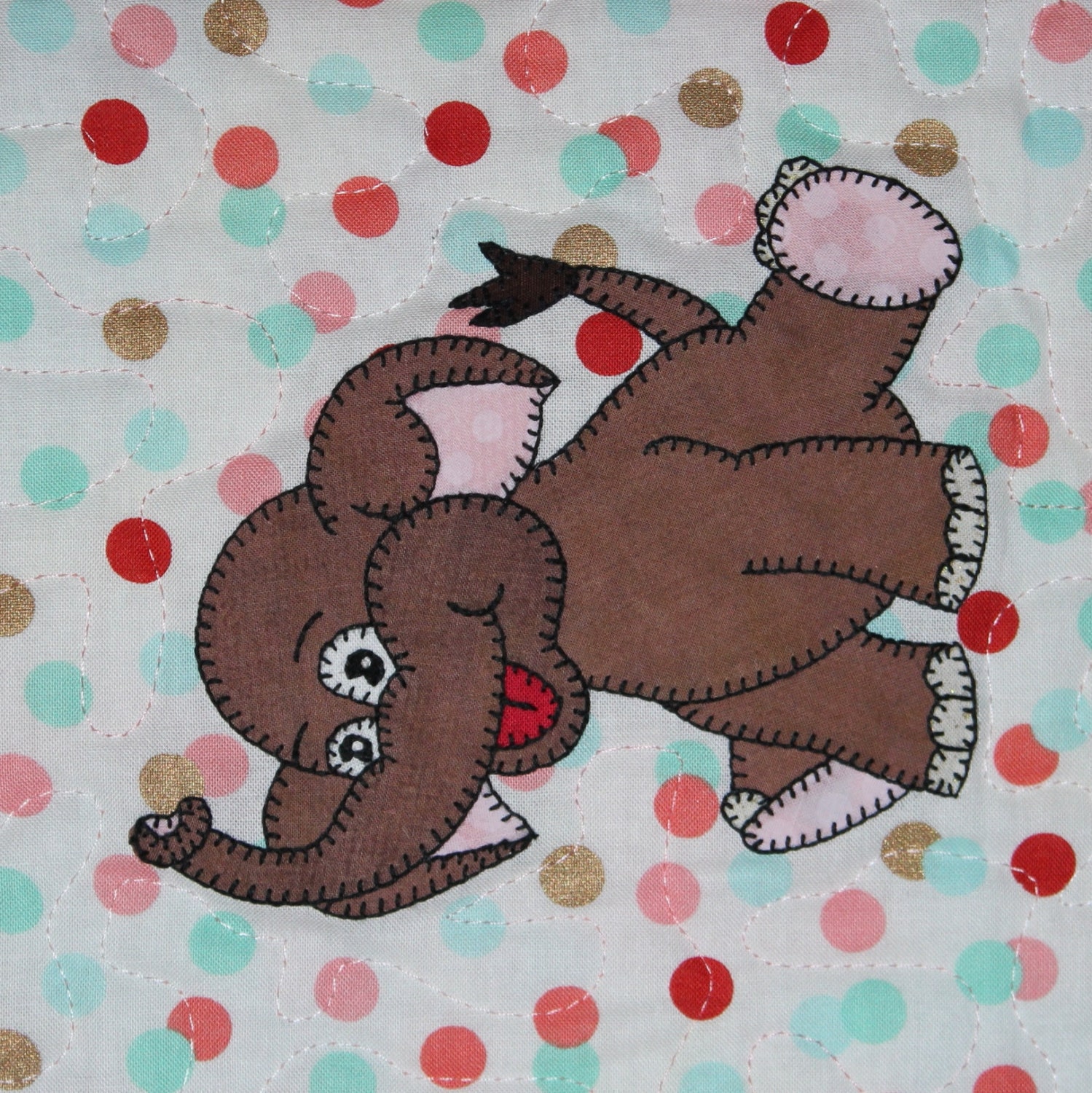 asian elephant pdf applique pattern baby quilt pattern