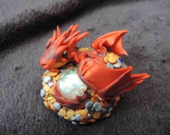 smaug inspired polymer clay dragon