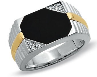Men's 15x11mm Onyx Ring In Sterling Silver