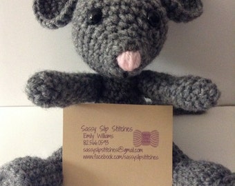 grey mouse stuffed animal