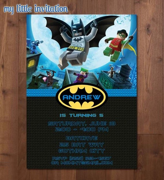 Lego Batman Birthday Party Invitations 5