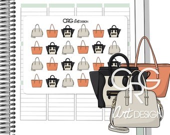 Designer Handbag Stickers *Style 2* | Planner Erin Condren Plum Planner Filofax Sticker