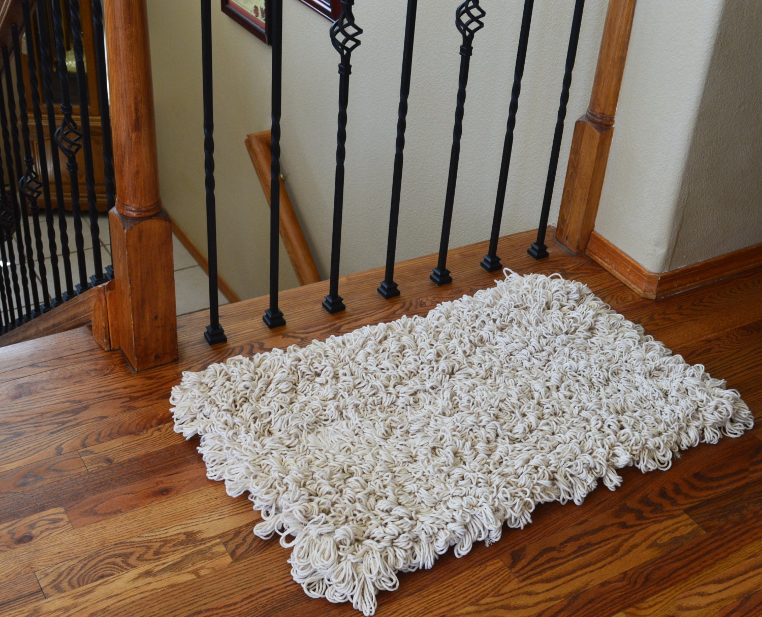 Cotton Loop Back Area Rug Fluffy Modern Rugs Hand Knotted