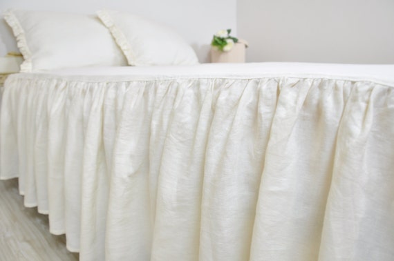 Jupe de lit lin juponnage personnalisé en pleine par rosehomedecor Literie Lin Créatif