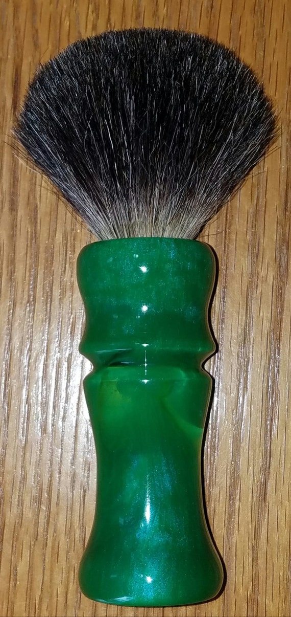Custom Made 24mm Shaving Brush Handle Only Green Clear