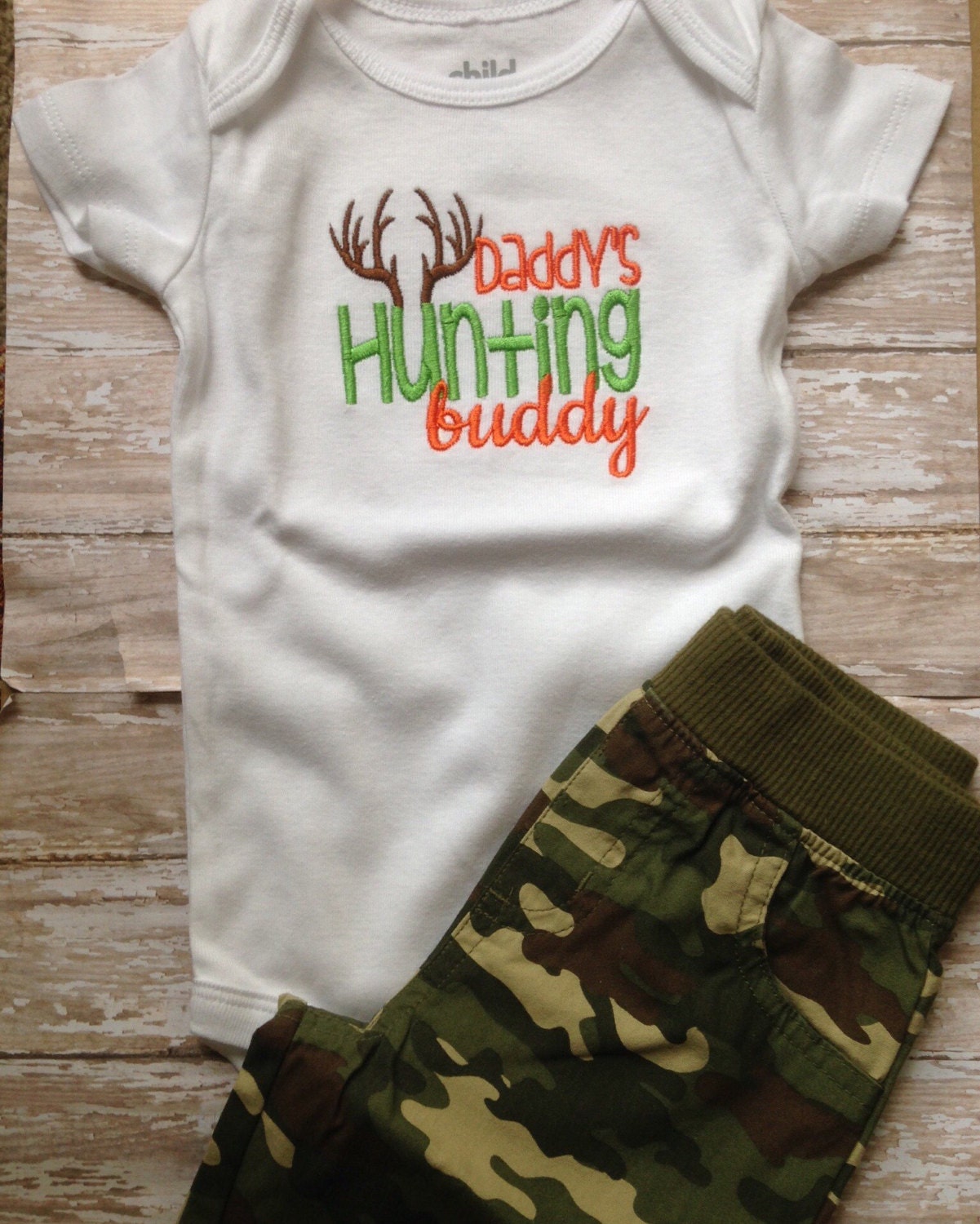 Daddy's Hunting Buddy Boy Onesie Baby Boy Bodysuit