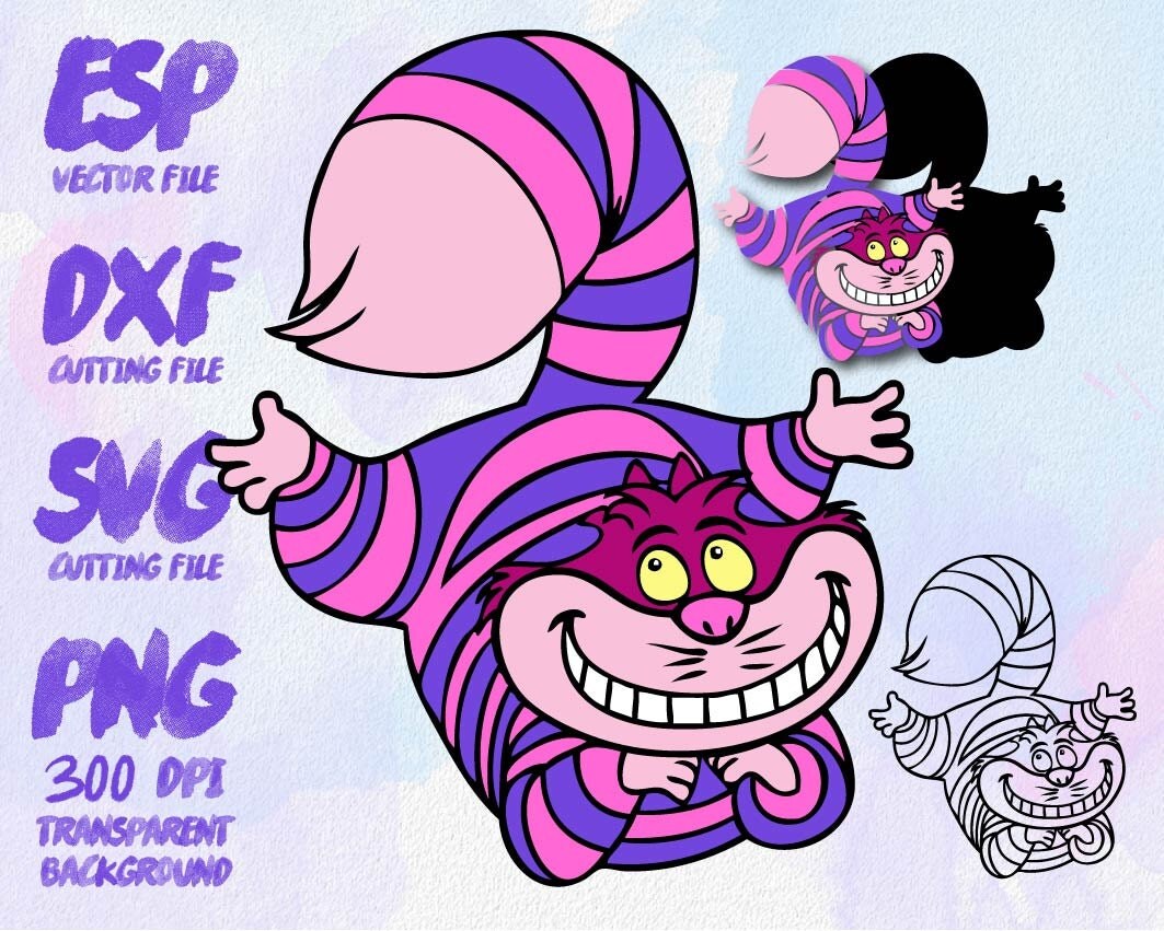 Download Cheshire Cat Clipart , SVG Cutting , ESP Vectors files , T ...