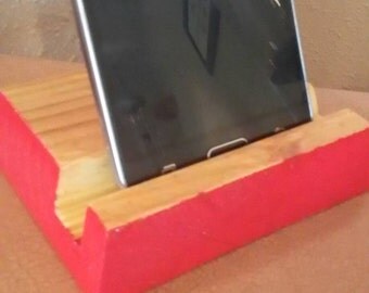 Reclaimed Smartphone/ Ipod Stand "Red"