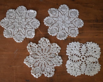 Cottage Style Doily Set - Crochet Doily Set - Rustic Home Decor