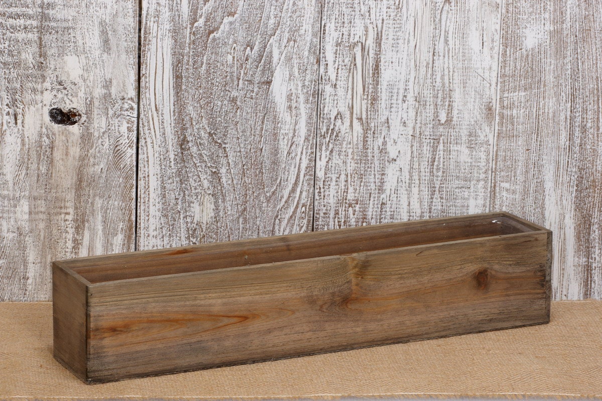 Wood Planter Box With Liner 20 x 4 Wide x