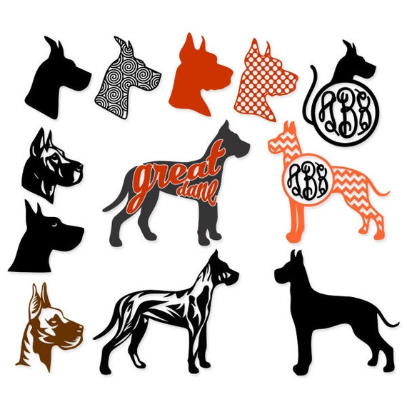 Download Great Dane Dog Monogram Cuttable Design SVG DXF EPS by ...
