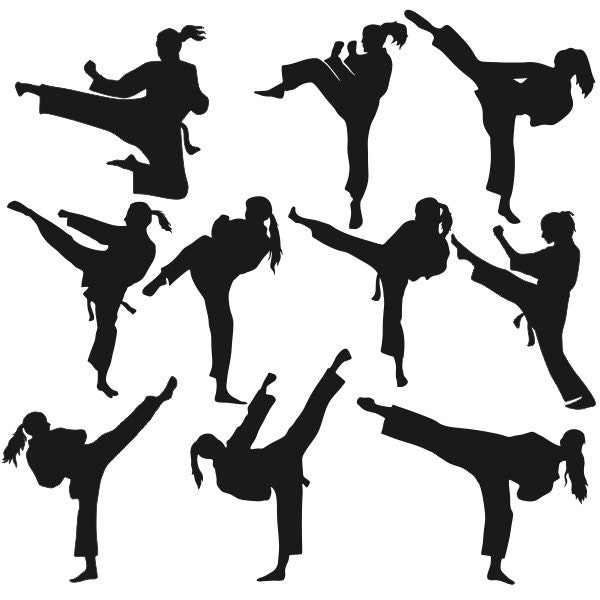 Download Karate Girl Cuttable Designs SVG DXF EPS use with Silhouette