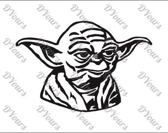 Yoda Star Wars Vector Model - svg cdr ai pdf eps files - Instant Download Files for Laser Cutting Printing CNC Cut Engraving Clipart