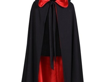 Items similar to Childs red hooded cloak cape with white faux fur trim ...