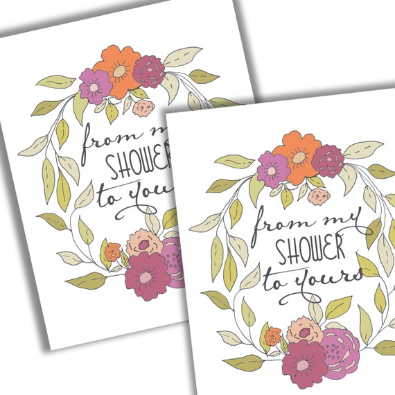 From My Shower To Yours Favor Tags and Gift Tags Instant
