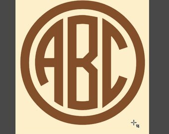Circle Monogram Font SVG for silhouette cricut cutting machines. SVG File. All letters in every side of circle included