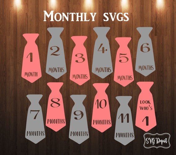 Download Monthly onesie svg file set preppy necktie svg cute necktie