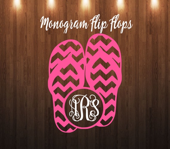 Monogram chevron Flip flops svg file flip flop svg chevron