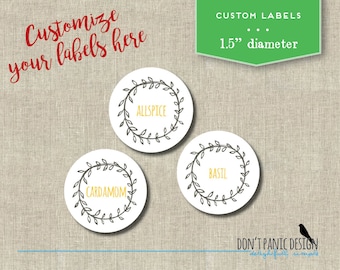 Round spice labels | Etsy