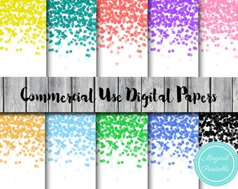 Confetti Digital Papers, Confetti Background, Instant Download, Commercial Use, Scrapbook Digital Papers, Digital Background, DP34
