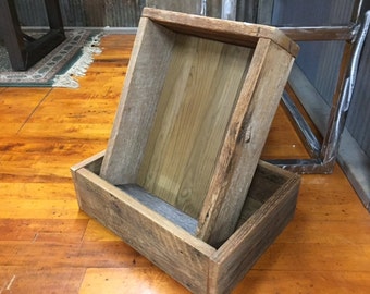 Barn Wood Vinyl Record Storage Crate