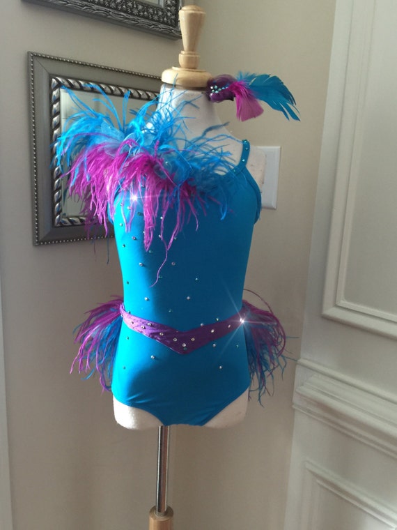 Items similar to ONE Piece Custom Dance Costume CUTE blue with Purple ...