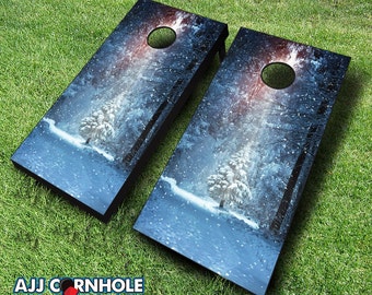 Winter Wonderland Flag Cornhole Set - Premium Quality