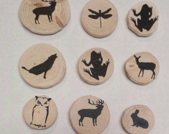 Wood slice magnet | Etsy