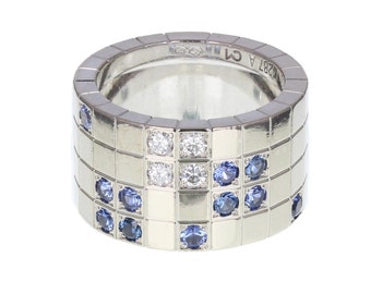 Cartier Diamond and Sapphire Lanieres Band Ring