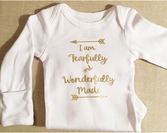 Baby Girl Clothes -Newborn Outfit-Baby Shower Gift-Cute Baby Clothes-Coming Home Outfit-Christian Baby Clothes-Fearfully and Wonderful