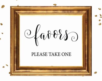 Wedding Sign, Favors Please Take One, DIY wedding sign printable, wedding signage, bridal signs, calligraphy signs, printablestyles