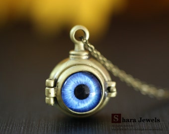 Necklace, evil eye necklace, Bronze pendant necklace