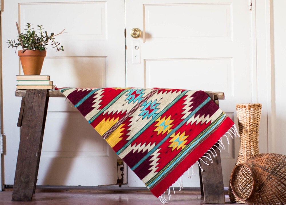 rustic rug navajo wall hanging oaxacan rug boho wall