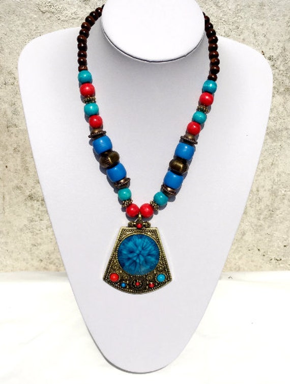 Rajasthani Necklace with Designer Pendant Indian by PureIndianArt