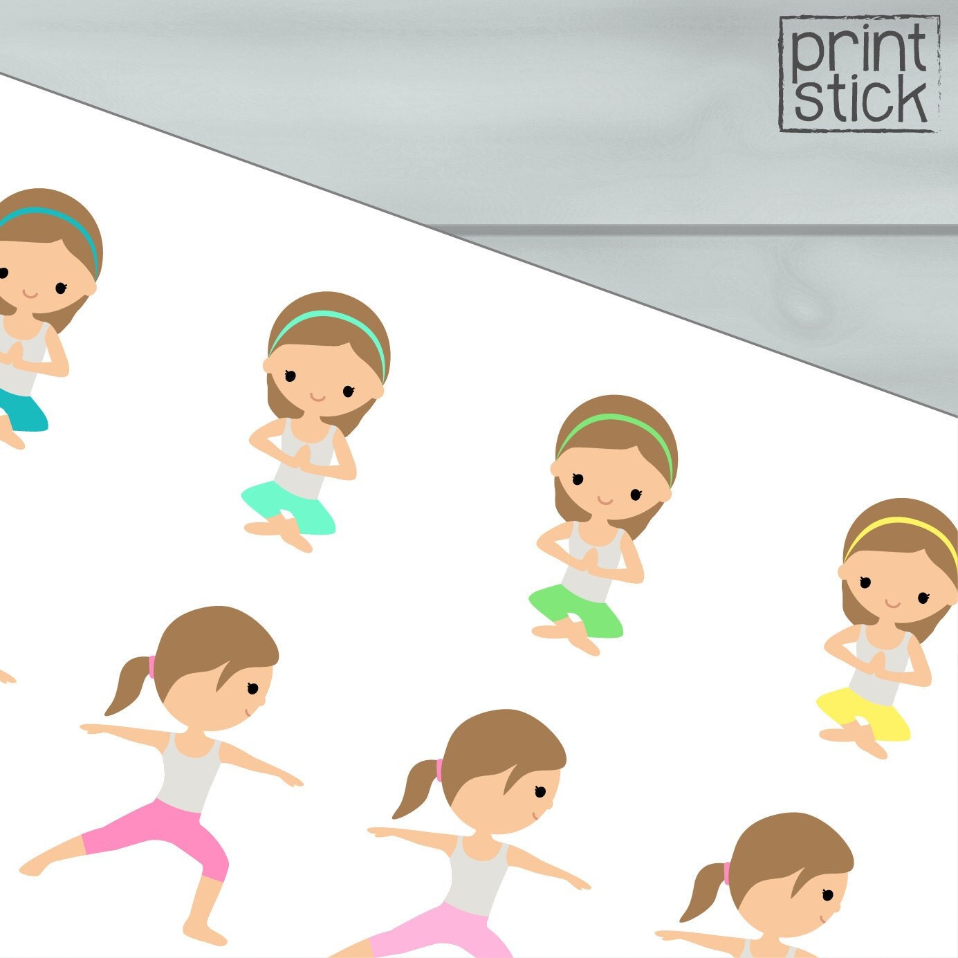 yoga planner stickers printable meditation perfect for