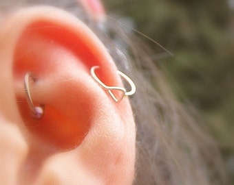 Triangle Hoop Cartilage Earring Nose Ring Helix Earring Sterling Silver 9mm Inner Diameter 21 gauge